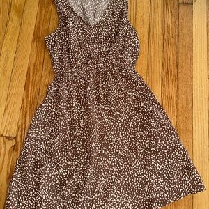 Brown and White Polka Dot Women's Dress
